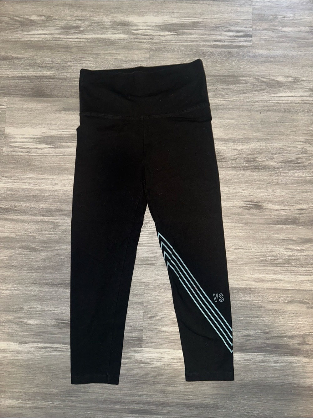 Victoria Secret Fold Over Capri Leggings cotton striped
